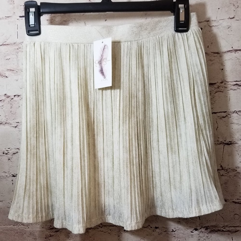 Jessica Simpson Emery Ivory Gold Shimmer Skirt